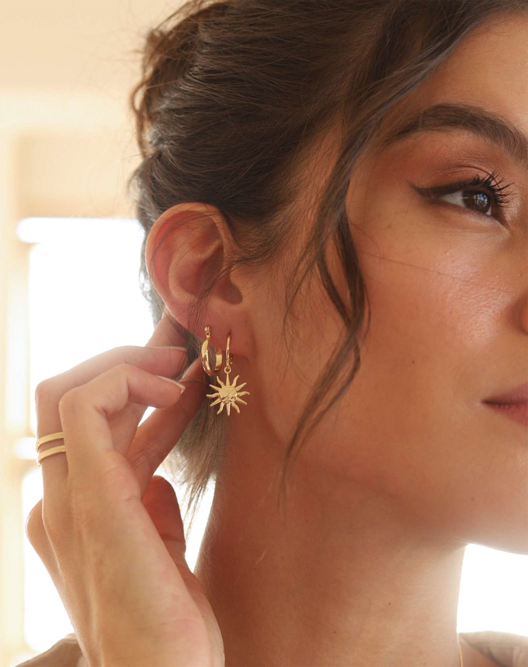 Argola Redonda Basic - Dourado