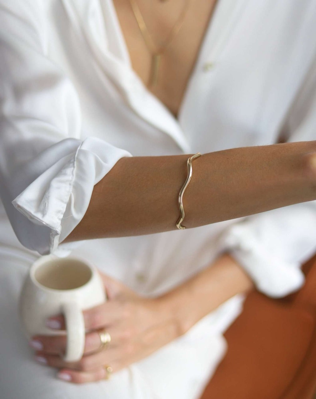 Bracelete Wave - Dourado - Dourado