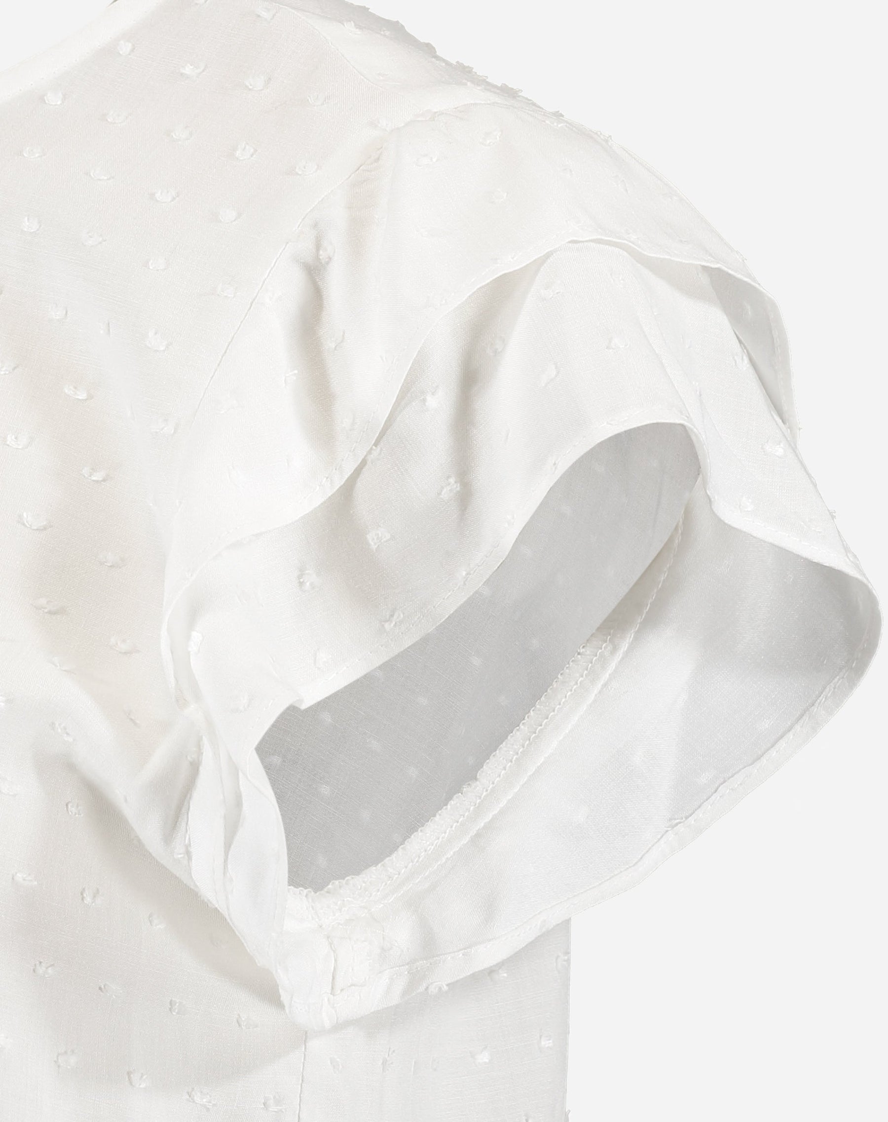 Blusa Texturizada com Manga de Babados - Off-white
