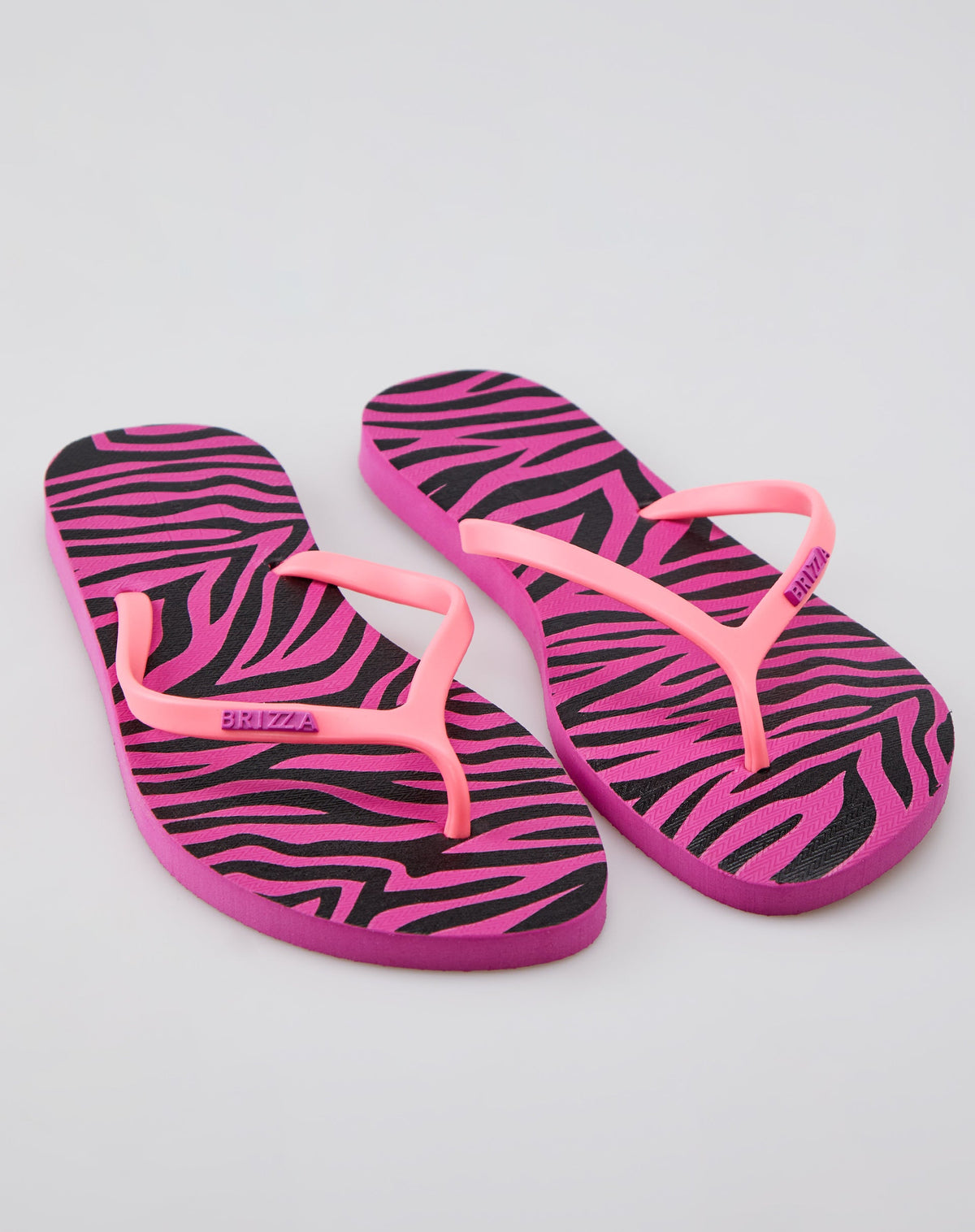 Brizza By Arezzo Chinelo Thin Animal Print - Chiclete e Rosa